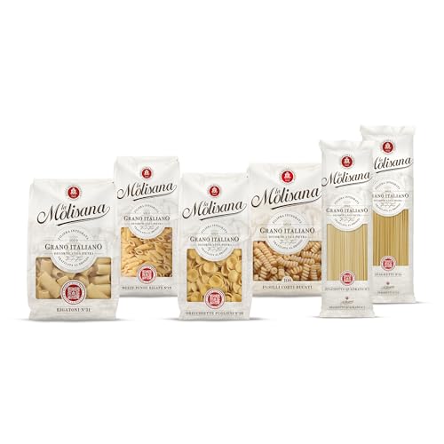 La Molisana - Multipack di Pasta Classica, Box da 3 Kg con 6 confezioni, Spaghetti, Spaghetti Quadrati, Rigatoni, Fusilli Corti Bucati, Mezze Penne Rigate, Orecchiette Pugliesi, Trafilatura al Bronzo