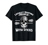 Traje de lacrosse genial que dice que golpeo a la gente con un palo. Relájate y tira este diseño de lacrosse y agarra tus palos de lacrosse, pantalones cortos, guantes, bolas y el resto de tu equipo de lacrosse. I Beat People With A Stick Funny Lacrosse es un gran regalo.