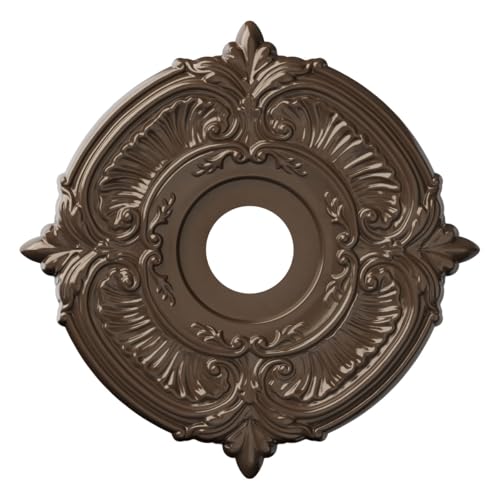16"OD x 3 1/2"ID x 1"P Attica Thermoformed PVC Ceiling Medallion (Fits Canopies up to 5 5/8"), Metallic Copper