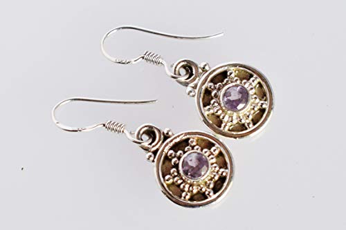 Améthyste boucles d'oreilles pendantes en argent 925 de 4 mm - 3