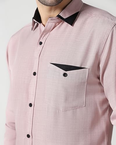 Image of TAGDO Men's Full Sleeve Shirt | Pocket Design and Spread Collar Shirt for Man (2054)