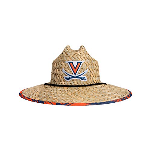 Image of FOCO Men's NCAA College Team Logo Floral Straw Sun Hat
