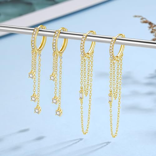 Boucles d'oreilles créoles pendantes avec boîte cadeau pour anniversaire - 3