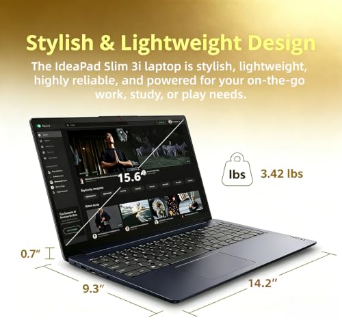 Image of Lenovo IdeaPad Slim 3 15.6 inch FHD Business Laptop, 2026 Edition, Intel N150 Processor, 8GB DDR5 RAM, 128GB SSD, Windows 11 with Microsoft 365, Portable Computer for Everyday Use