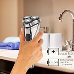 Rasoir électrique pour hommes rasoir électrique Hommes pour le rasage avec trimeur pop-up Rasoirs rotatifs électriques pour hommes mouillés & Sans fil sec Étanche USB Remboursé