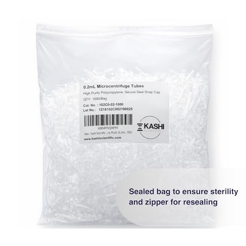 Image of Kashi Scientific 0.2mL Clear Snap Cap PCR Tube with Graduation, Lab Grade Polypropylene Plastic [0.2mL, 1000]