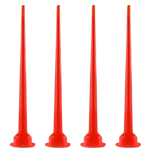 DIFLAX 4 Piezas Boquillas de Cono de Silicona Boquillas de Cono de Plástico Punta de Boquilla de Calafateo Roja Aplicador de Boquilla de Calafateo Puntas de Extensión de Pistola de Calafateo Aplicador