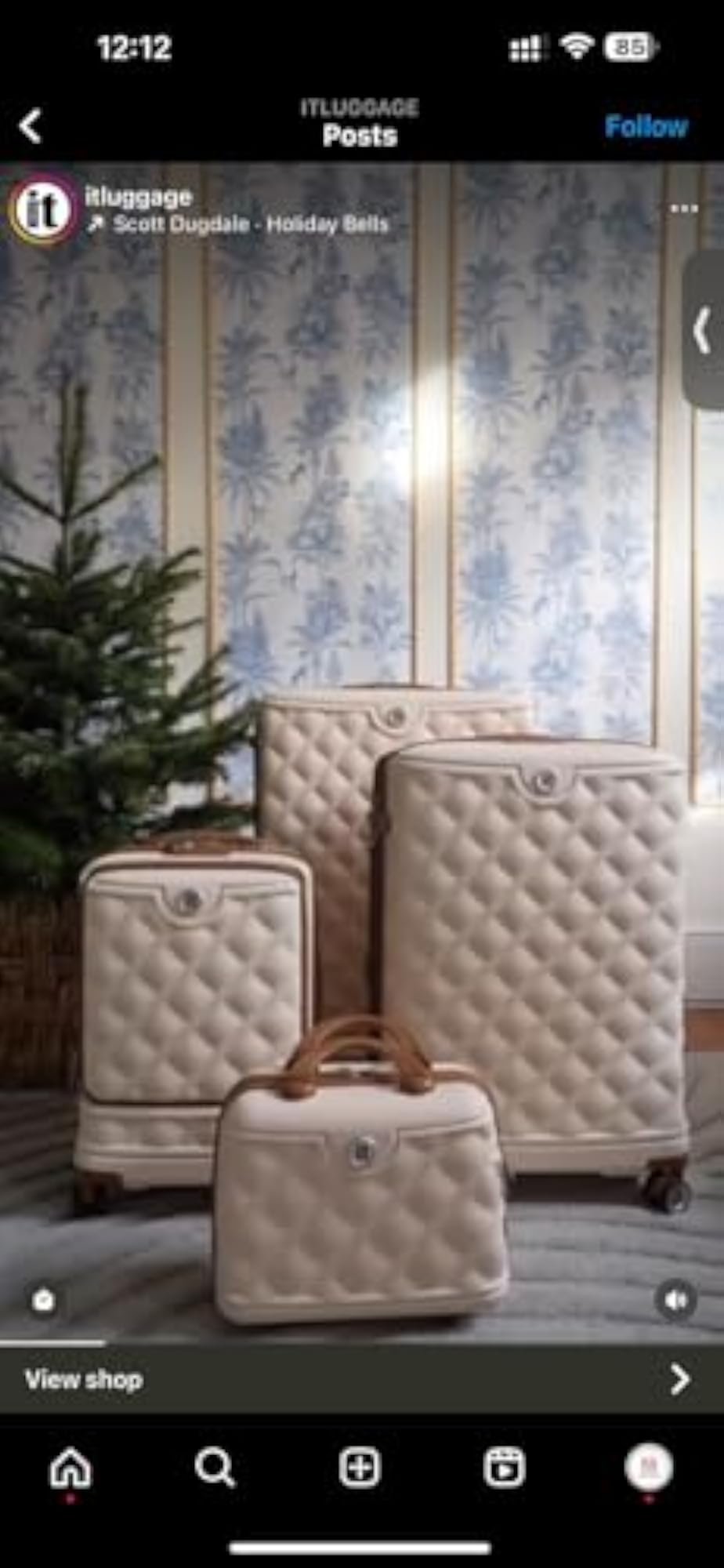 Indulging Cream Vanity Case, Hardsided Cosmetic Box