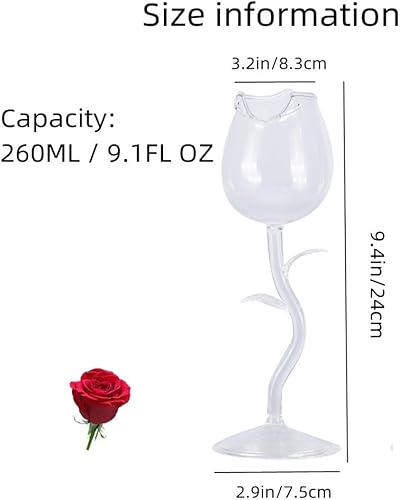 Miniatura 2 de Paquete de 2 copas de vino rosa creativas para regalos del día de la madre, fiestas, cenas, bodas, festivales, copas de cóctel (8.8 fl oz, rosa -