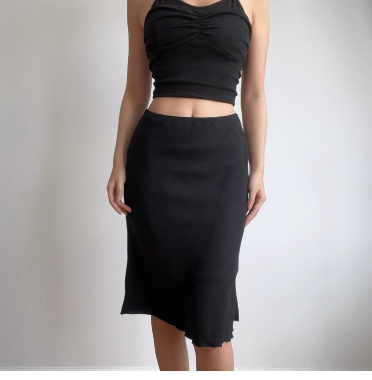 Women Polka Dot Mesh Midi Skirts Plaid Knee Length Skirt Y2k Coquette Aesthetic Vintage Downtown Girl Clothes3