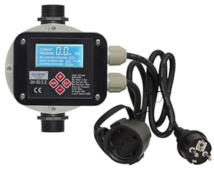 Pumpensteuerung mit LCD Display bis max.10 bar und 2,2 kW Druckschalter CH20 (EIN- und Abschaltdruck einstellbar) mit Trockenlaufschutz Druckwächter von CHM GmbH®