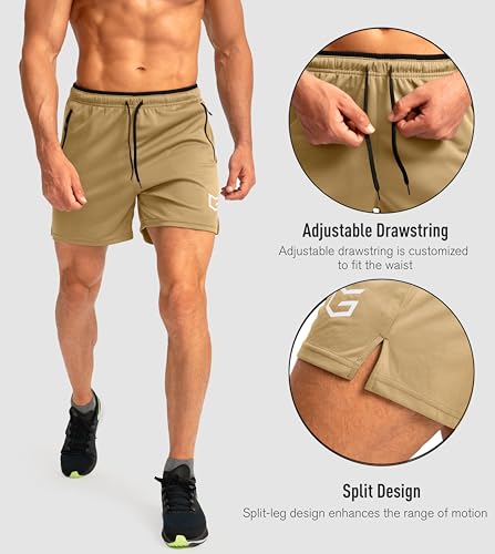 Image of G Gradual Men's Gym Workout Shorts Zipper Pockets 5 inch / 7 inch Quick Dry Breathable Runing Athletic Short for Men