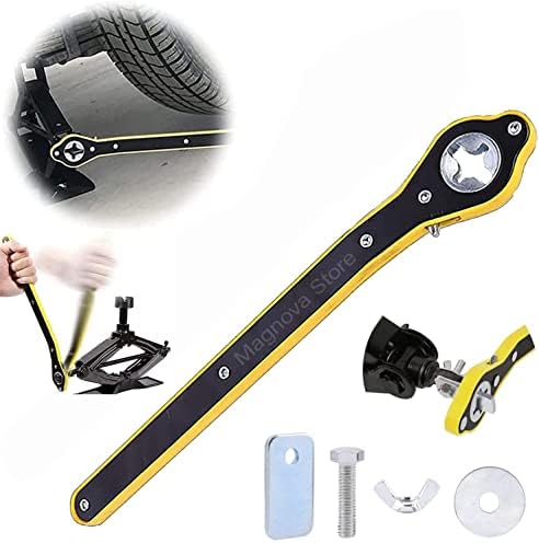QPKING Scissor Jack Ratchet Wrench – 25mm Labor-Saving Tool For Car Tire Changes