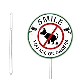 Smile You Are on Camera, Funny Dog Poop Sign, No Dog Poop Signs for Yard Small, Dog Poop Signs for Lawn Polite, 9.2 X 9.2 Inches, Stong and Sturdy Aluminum Sign Rust Free Weatherproof