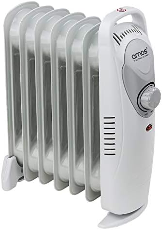 AMOS Oil Filled Radiator 3000W 13-Fin Thermostat Heater with Indicator, Safety Shut Off, 3 Power/Heat Settings | Heating Appliances