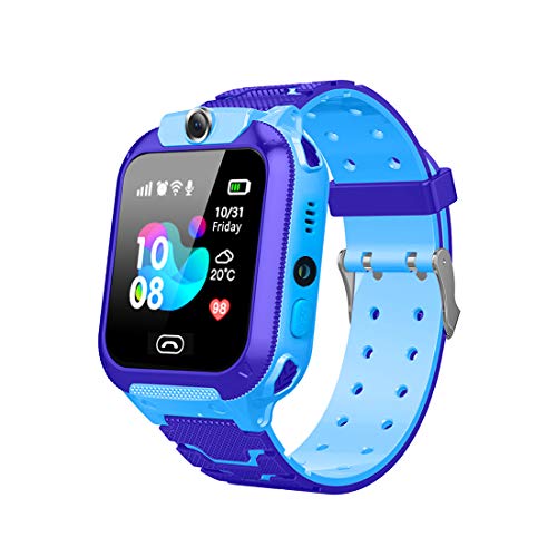 Aivtalk - Niños Reloj de Teléfono Multifuncional Alarma AGPS Cámara Smartwatch Reloj Inteligente Correa de Silicona Suave - Azul Cover