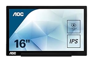 AOC I1601FWUX 15.6&quot; USB-C powered portable monitor, extremely slim, Full HD 1920x1080 IPS, SmartCover, AutoPivot (for devices w/ USB-C DP Alt Mode only)