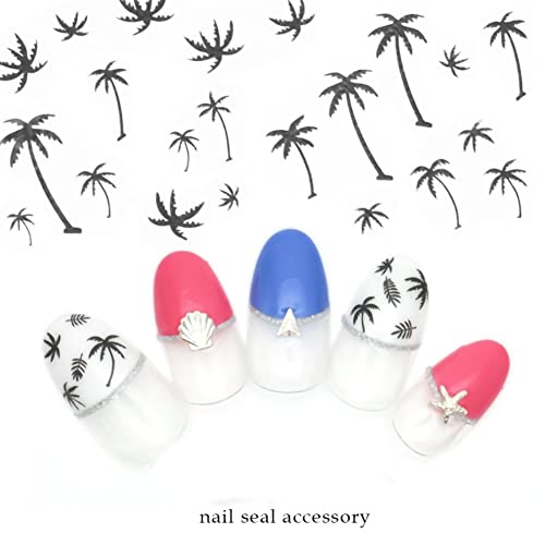 Summer Tropical Palm Tree 3D Nail Sticker Coconut Tree Leaves Decals Decoration For Women Girls Manicure Tips Supplies Nail Decal #TOP1