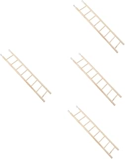 Abaodam 4pcs Hamster Climbing Ladder Hanging Bird Ladder Bird Toys for Parakeets Parrot cage Ladder Budgerigar Ladder Cockatiel Toys for Bird cage Wood Toys Accessories Solid Wood Wooden