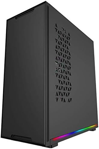 GameMax Trooper ARGB PC Gaming Case, Full ATX, 3 x 120mm Razor Fans Included, 2 x ARGB LED Strips Included, Tempered Glass Side Panel, 0.9mm SPCC | Black