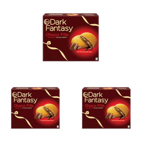 Image of Sunfeast Dark Fantasy Choco Fills, 460g Original Filled Cookies with Choco Creme | Perfect Snack (Pack of 3)