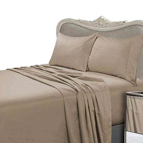 Egyptian Cotton Factory Outlet Store Rayon from Bamboo 3pc Duvet Set - King Size Taupe 1200 Thread Count 100% Silky Rayon from Bamboo Duvet Cover Set - Includes 1 Duvet Cover and 2 Pillow Shams