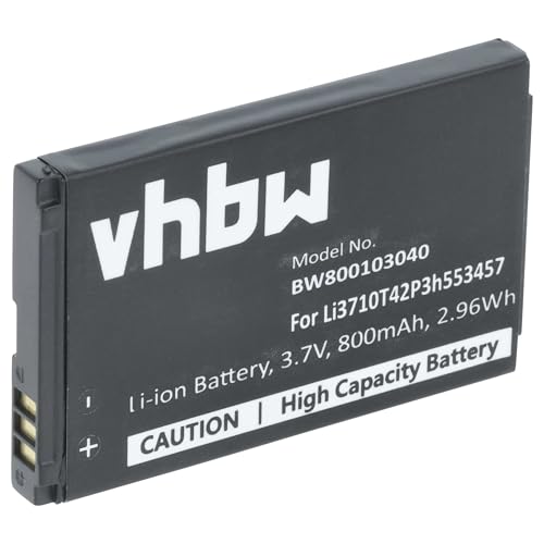 vhbw Batterie Compatible avec ZTE F160, F152, H520, F106, F153, F156, F157, F107, F120, N600, F110 téléphone Portable (800mAh, 3,7V, Li-ION)
