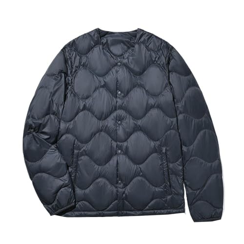 Doudoune légère sans col pour hommes blouson fin chaud sous-manteau automne