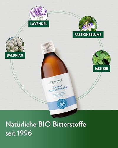 Calmina! Baldrian-Lavendel Tropfen 200 ml – alkoholfrei mit Melisse & Passionsblume – vegan & ohne Zusatzstoffe - Pflanzliche Entspannungsformel - Made in Germany