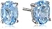 Sterling Silver Oval Blue Topaz Earrings