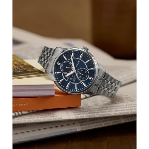 [NEW] $89.32 | Timex Men's Chicago 45mm Watch - Stainless Steel Bracelet Blue Dial Silver-Tone Case - image 6