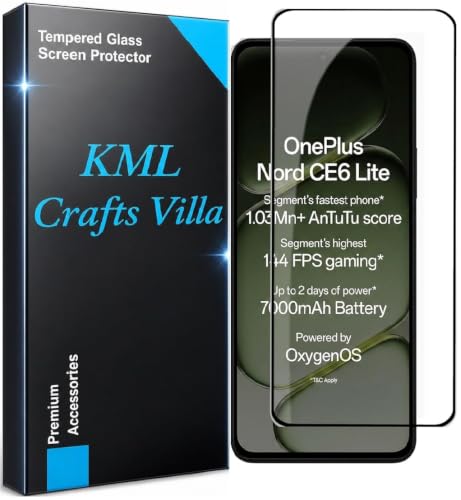 Image of HD, Scratch, Tear Resistant Edge to Edge Tempered Glass Screen Protector Guard Suitable For OnePlus Nord CE 6 Lite