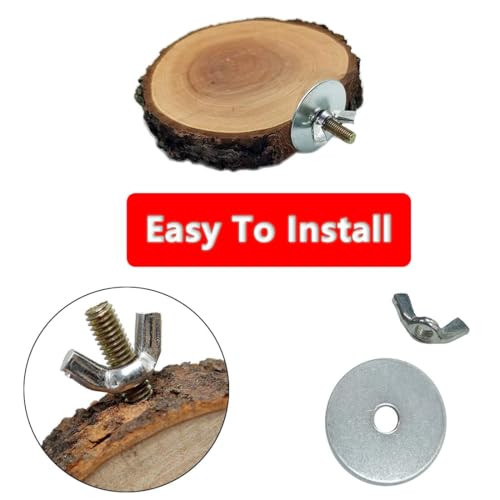 Image of Hamiledyi Perch Platform for Bird Cage,Natural Round Wooden Stand Platform Bird Toy for Canary Parakeet Cockatiel Parrot Budgie Sparrow(3 Pcs)
