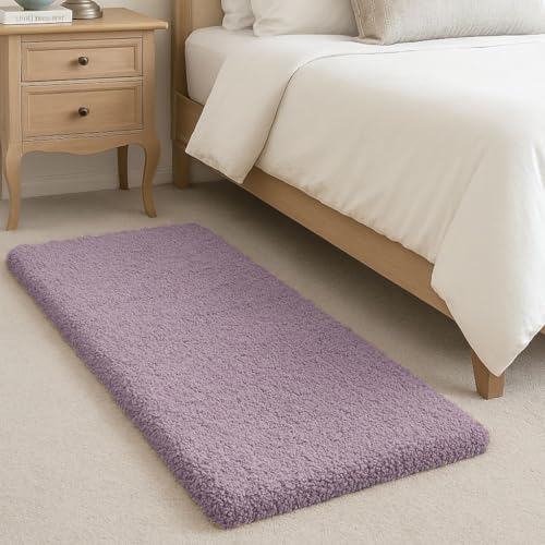 Image of Amazon Brand - Solimo Premium Anti-Slip Microfibre Bathmat | 50cm x 120cm | Dusty Lilac | 2000 GSM | Super Absorbent | Anti-Skid | Quick Dry | Machine Washable