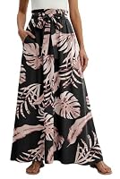 Lepunuo Floral Maxi Skirts Cute Flowy Casual High Waisted Flowy Maxi Skirts Trendy Skirts with Pockets