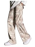 GORGLITTER Boy's Camo Print Baggy Pants Elastic Waist Straight Leg Track Pants Fashion 2026 Streetwear Apricot 14 Years