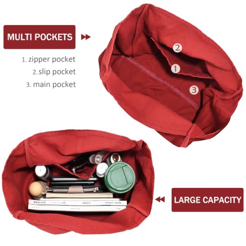 Image of Canvas Tote Bag for Women Large Hobo Shoulder Bag for Work Travel Casual Message Bag Tote Purse handbags