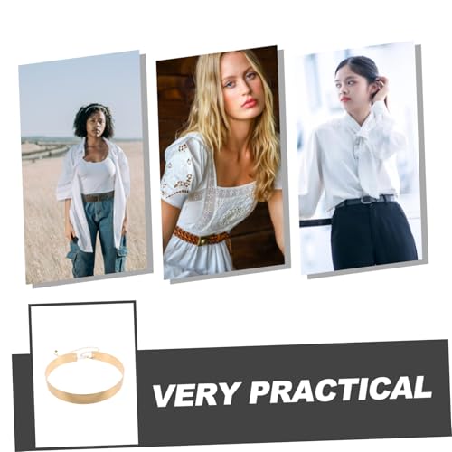 Metal Wide Waist Belt for Women Gold Mirror Finish Dress Belt Versatile Party Body Jewelry Elegant Waist Accessory for and Outfits3