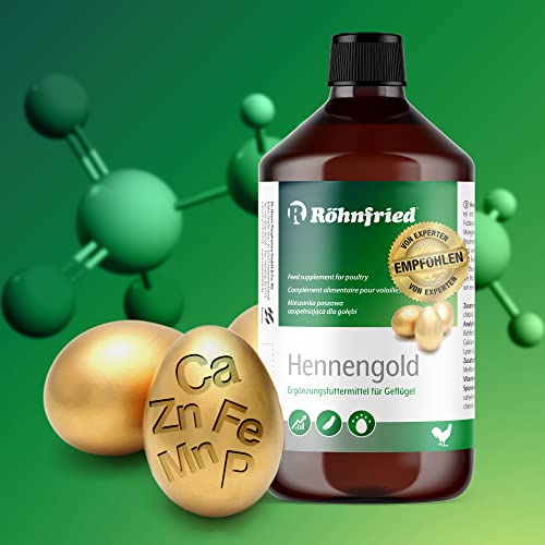 Röhnfried Hennengold Integratore Alimentare (1000 ml) con minerali e Calcio per polli additivo per Acqua Potabile Contro Le Uova rotte e per Aiutare la Muta, mangime per Allevamento - immagine 5