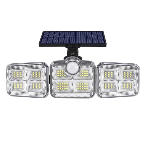 Image of Homehop Acrylonitrile Butadiene Styrene Solar Wall Lights Outdoor Home Waterproof Compound Wall Motion Sensor Garden Lamp for Driveway, Patio, Porch and Courtyard (Cool White /122 COB LED,No Remote)