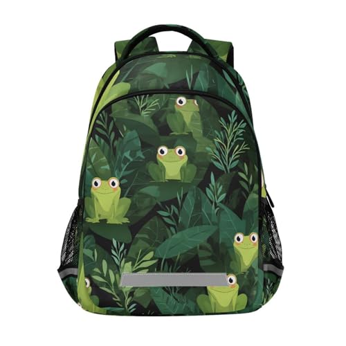 ALAZA Teens School Backpack Frog Pattern Laptop Backpack Elementary Primary middle Bookbag