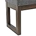 Red Hook Leda Rectangular Ottoman Bench with Fabric Upholstery, Large, Stone Grey