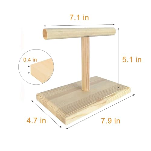 Image of 2- Pieces Natural Wooden Bird Habitat Training Toy Bird Wooden Habitat Platform Habitat Frame Birdcage Toy Fitness Accessories Suitable for Long Tailed Parrots Cockatoos Macaws Sparrow Love Birds