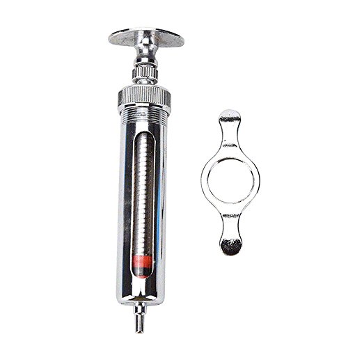 Fencia Stainless Steel Metal Syringe Glass Sampler Lab Glassware (10Ml) With Adjustable Dose For Veterinary Animal Drug Injection #TOP2
