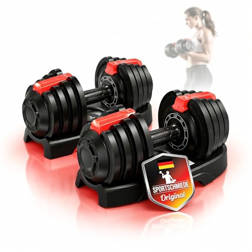 SPORTSCHMIEDE Hanteln Set 1 5-12 5kg [Verstellbar] Gewichte Kurzhanteln für Home Gym | Hantelset Kraftstation | Set für Frauen & Männer - Ideal für Krafttraining & Fitness Fitnessgeräte für Zuhause