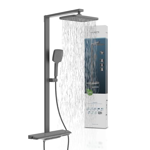 Schütte HAWAII Duschsystem mit Thermostat und Glasablage,...