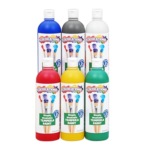 Colorations Washable Tempera Paint Set of 6 Colors