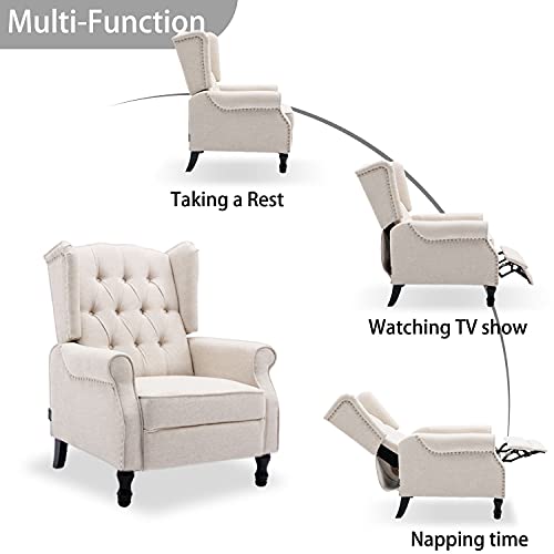 Sillón Recliner Moderno Beige miniatura 7