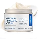 Richie House 8% Arbutin + 5% Tranexamic Acid Cream - 80,000ppm Brightening Treatment with Niacinamide & Glutathione for Dark Spots, Pigmentation & Melasma - 60ml