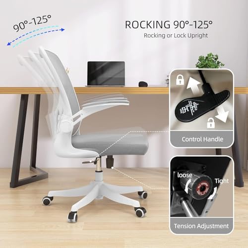 Image of Ergonomic Office Desk Chair High Back Mesh Computer Chair Adjustable Chair | 360 Swivel Adjustable Lumbar Support & Flip-Up Armrests capacity 300 lbs capacity